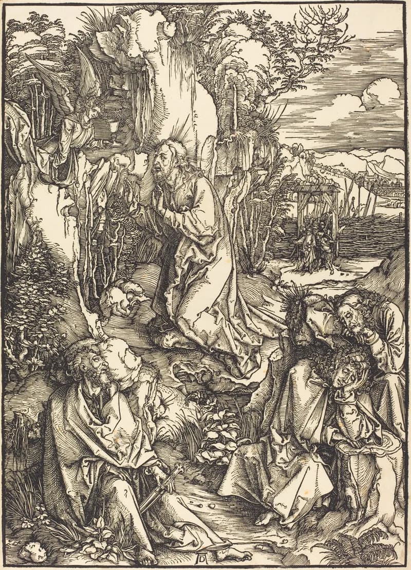 Christ on the Mount of Olives (Agony in the Garden) by Albrecht Dürer depicting Matthew 26:36