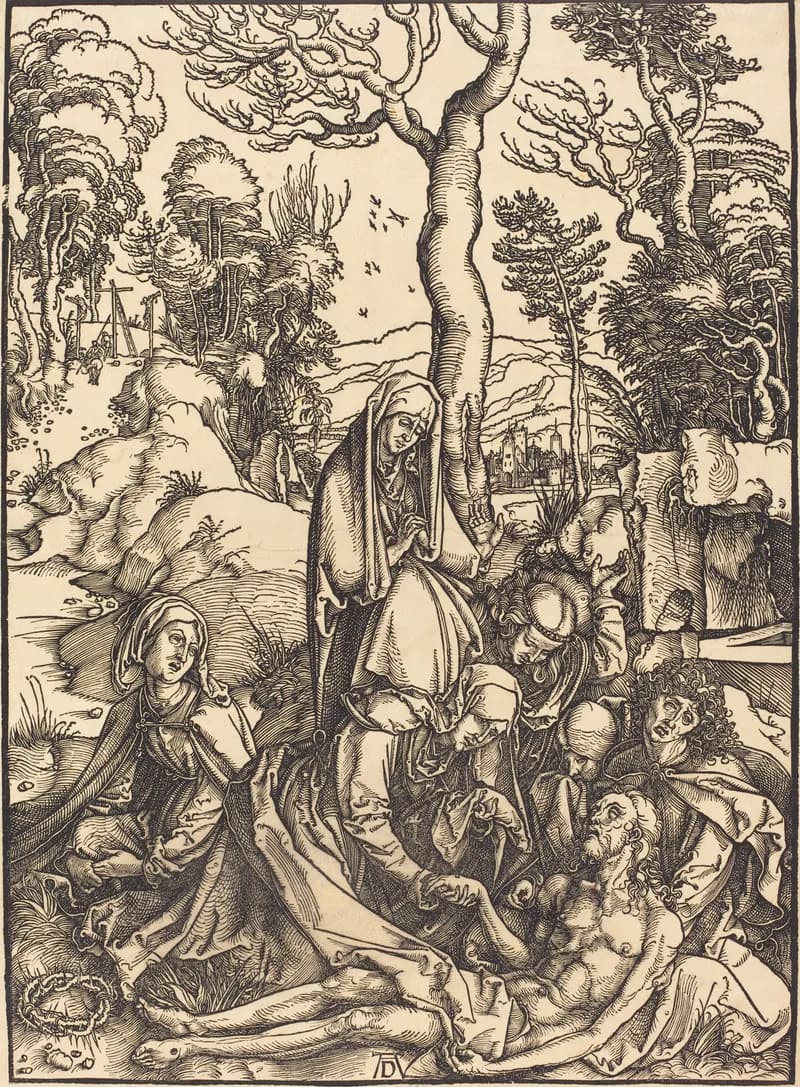 The Lamentation by Albrecht Dürer depicting John 19:40
