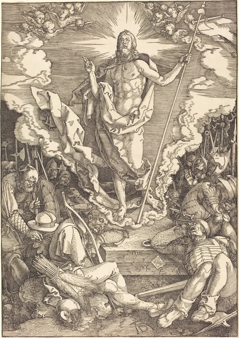 The Resurrection by Albrecht Dürer depicting Matthew 28:1