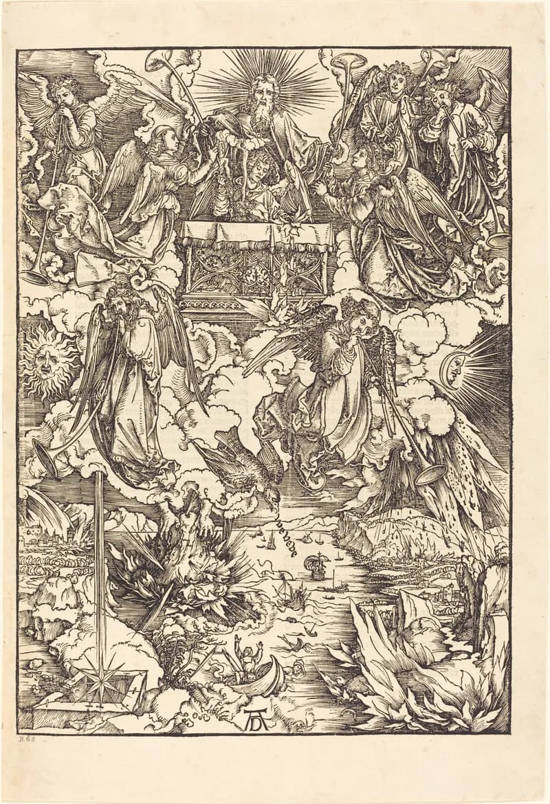 The Seven Angels with the Trumpets by Albrecht Dürer depicting Revelation 8:1