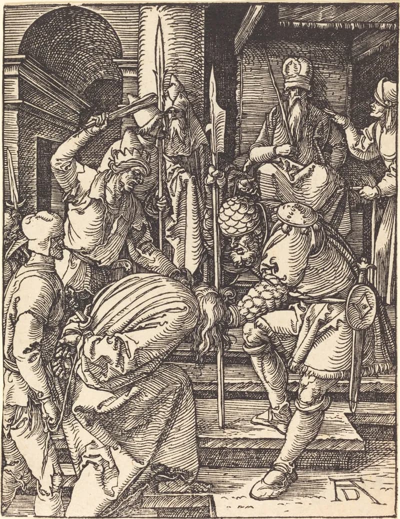 Christ Before Annas by Albrecht Dürer depicting John 18:12