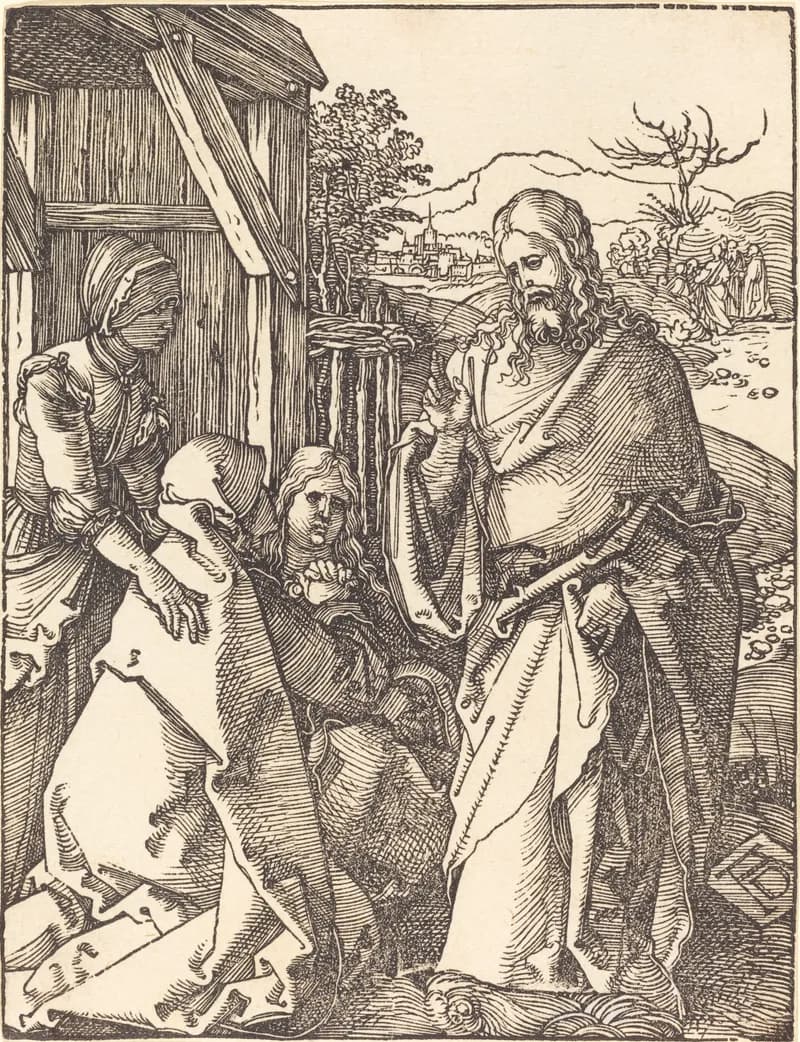 Christ Taking Leave of His Mother by Albrecht Dürer depicting John 13:1