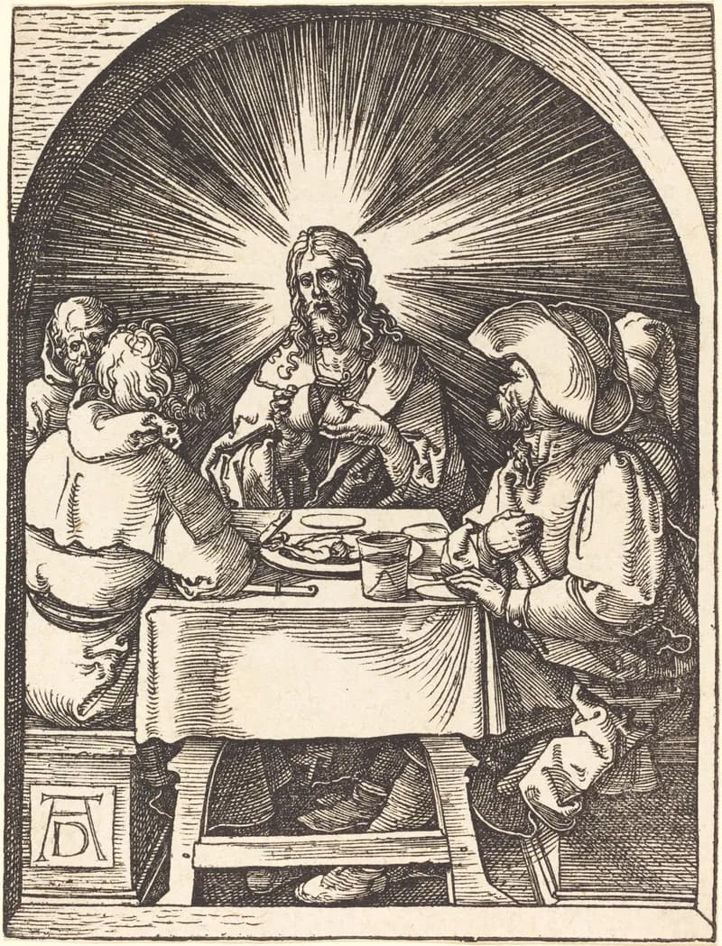 The Supper at Emmaus by Albrecht Dürer depicting Luke 24:13