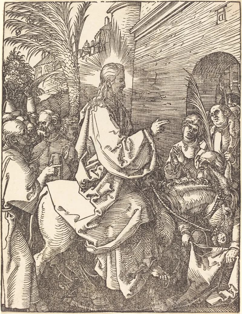 Christ’s Entry into Jerusalem by Albrecht Dürer depicting Matthew 21:1