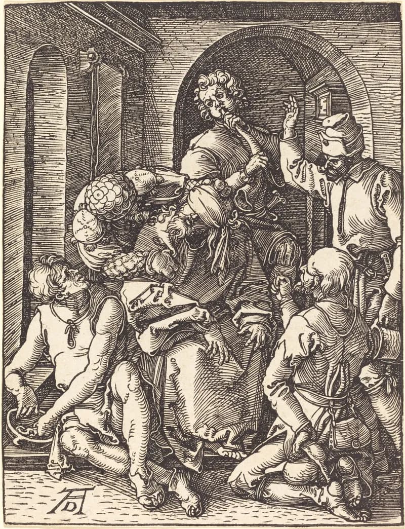 The Mocking of Christ by Albrecht Dürer depicting Matthew 26:67