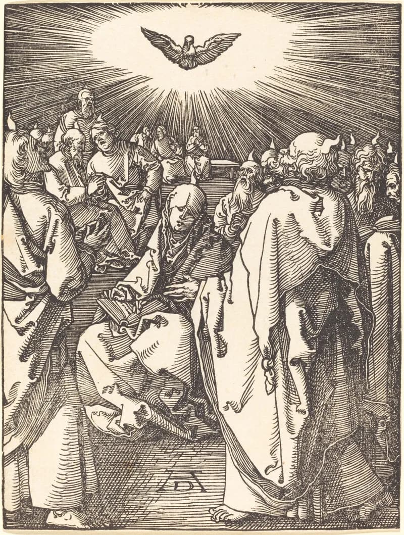 Pentecost by Albrecht Dürer depicting Acts 2:1