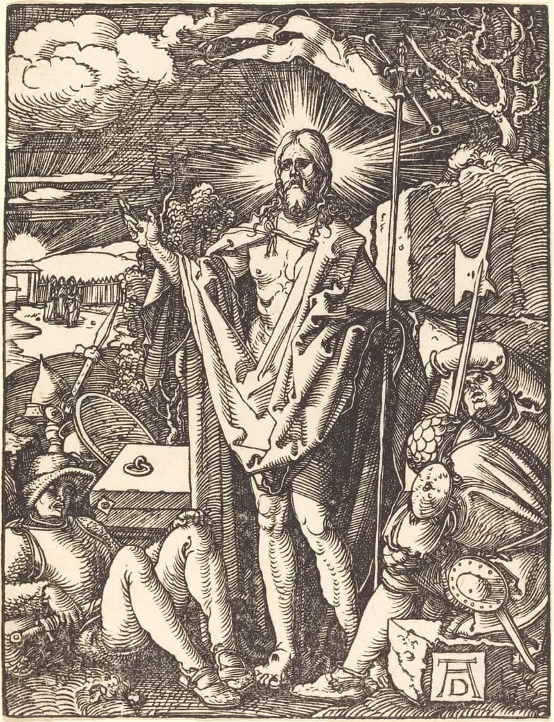 The Resurrection by Albrecht Dürer depicting Matthew 28:1