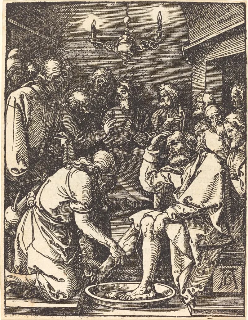 Christ Washing the Feet of the Disciples by Albrecht Dürer depicting John 13:1