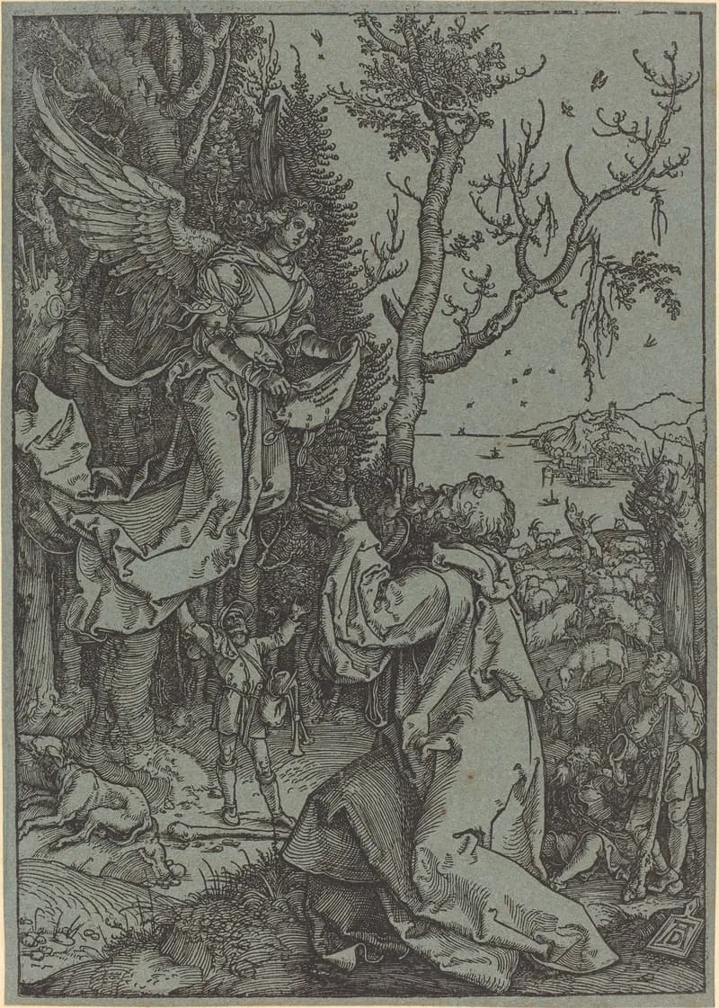 Joachim and the Angel by Albrecht Dürer depicting Luke 1:26