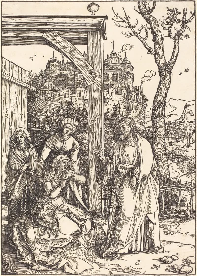 Christ Taking Leave of His Mother by Albrecht Dürer depicting John 13:1