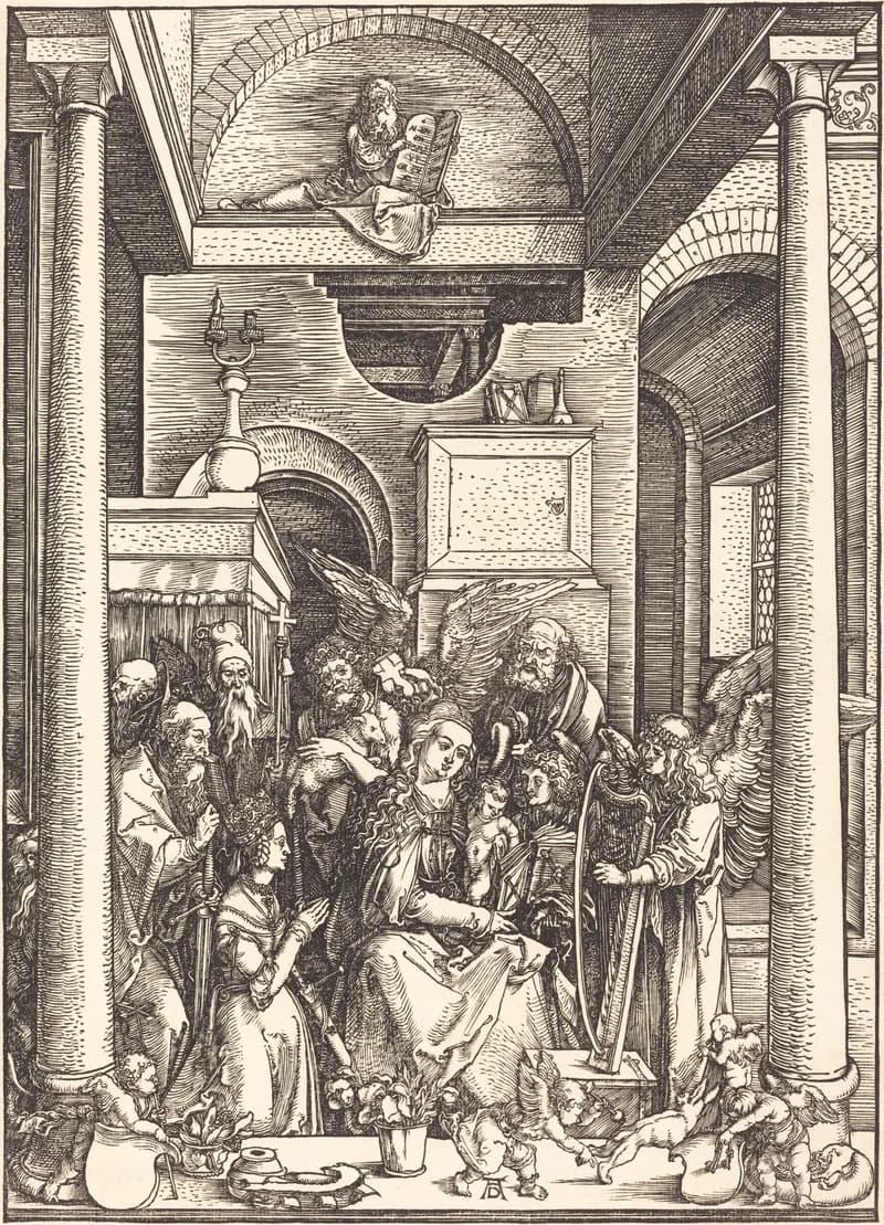 The Glorification of the Virgin by Albrecht Dürer depicting Luke 1:42