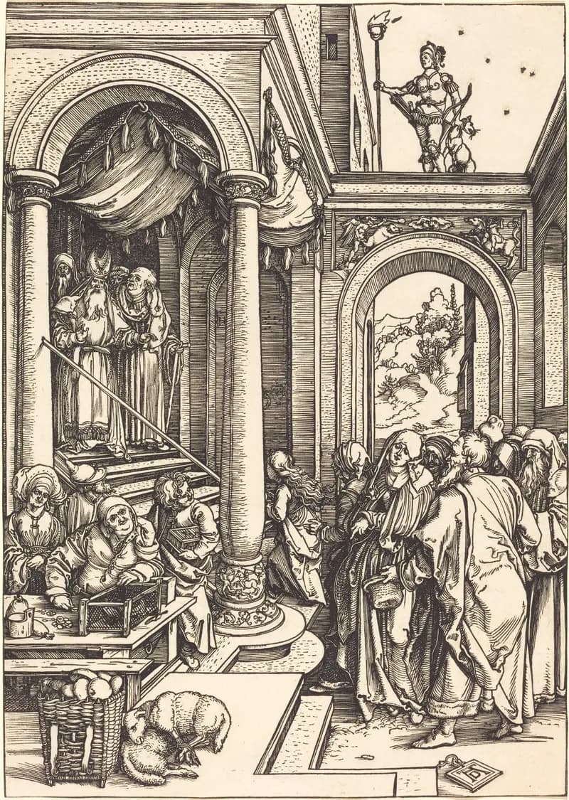 The Presentation of the Virgin in the Temple by Albrecht Dürer depicting Luke 1:26