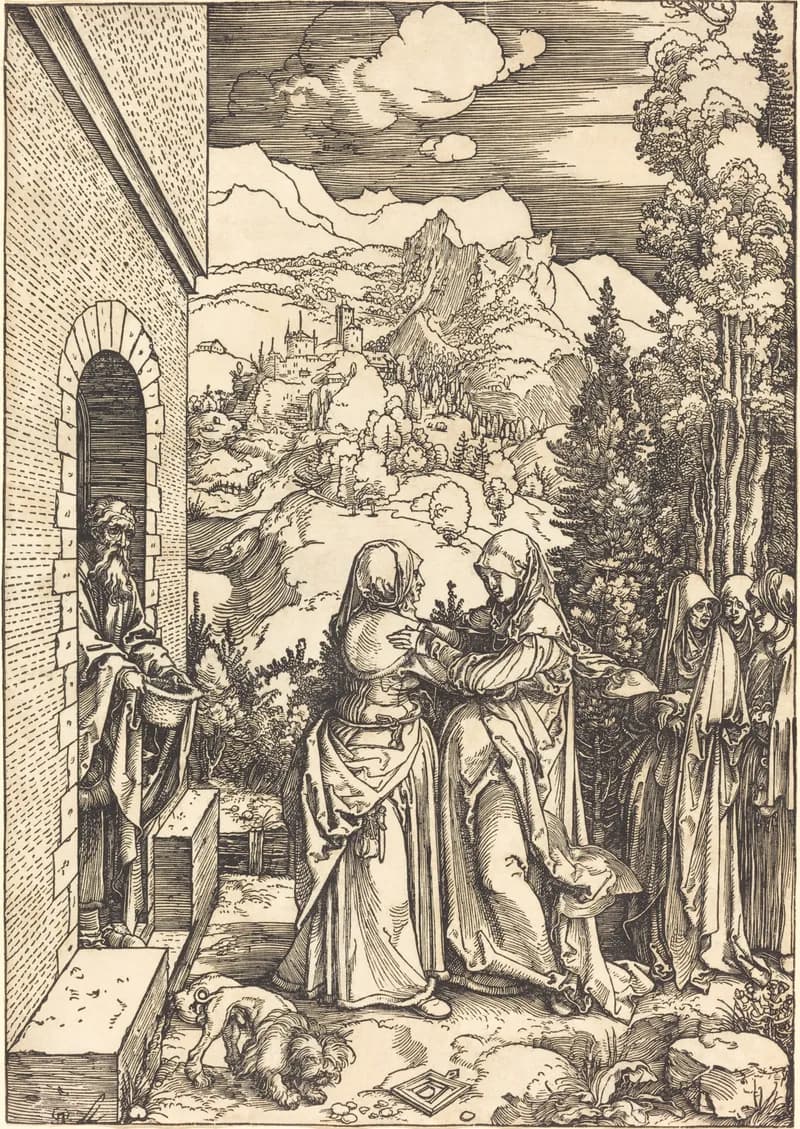 The Visitation by Albrecht Dürer depicting Luke 1:39