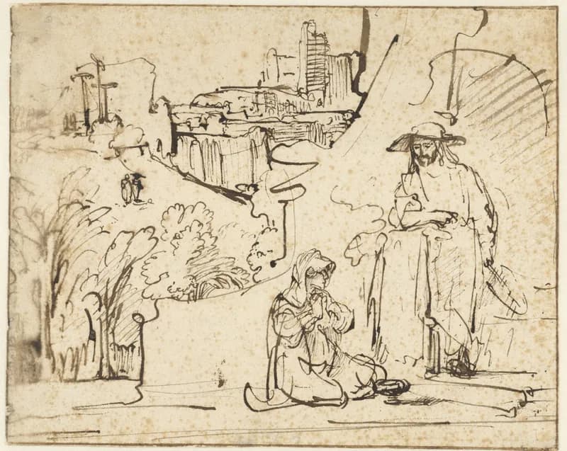 Christ Appearing to Mary Magdalene as a Gardener (Noli me tangere) by Ferdinand Bol depicting John 20