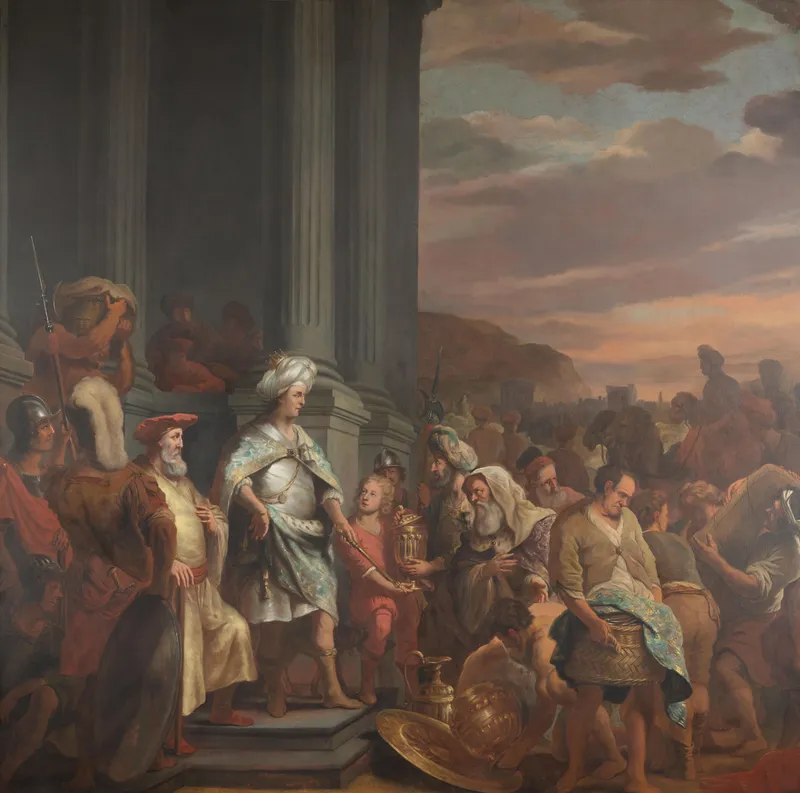 Salomon Receives Gifts by Ferdinand Bol depicting 1 Kings 3