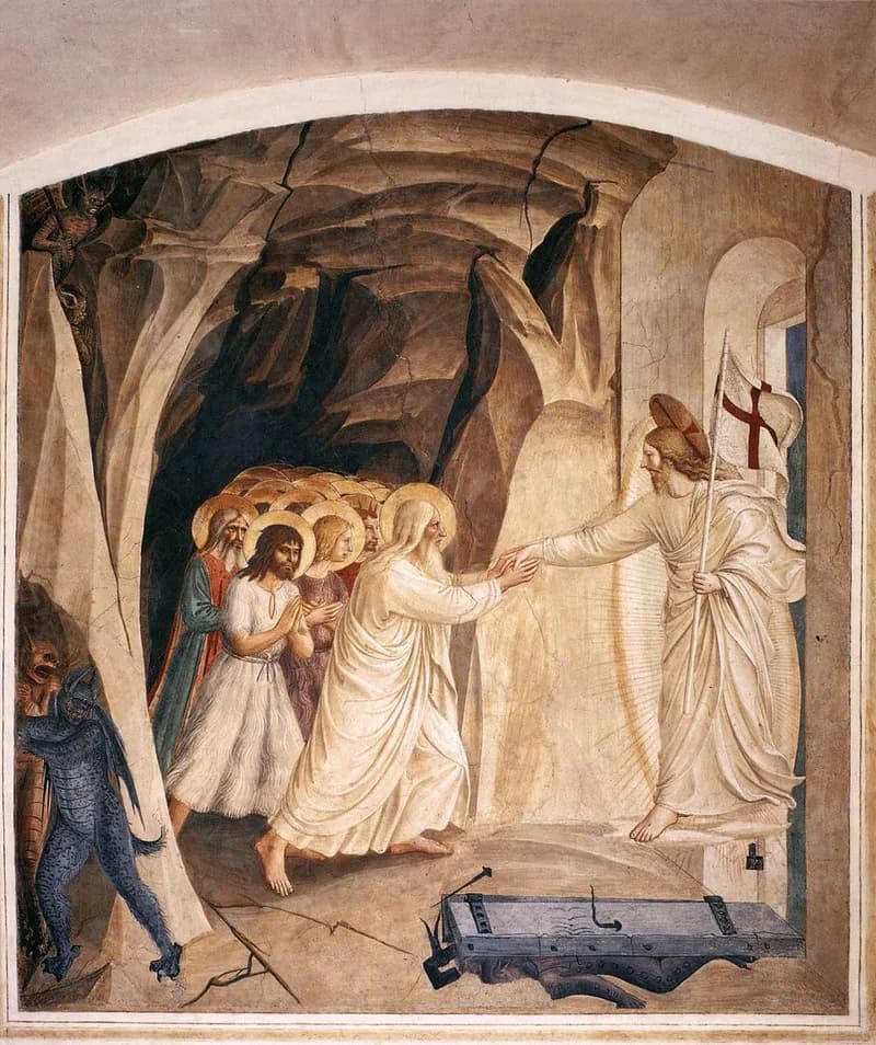 Christ in Limbo (Cell 31) by Fra Angelico depicting 1 Peter 3:18