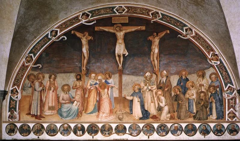 The Crucifixion with Saints by Fra Angelico depicting John 19:25