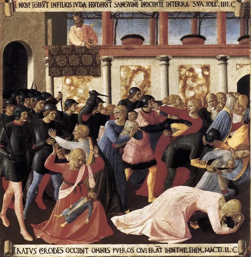 The Massacre of the Innocents (Armadio degli Argenti) by Fra Angelico depicting Matthew 2:16