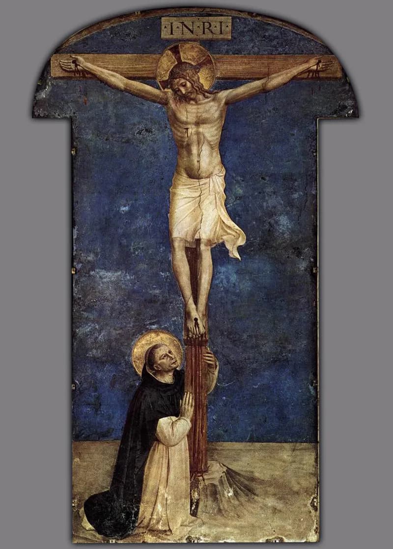 Saint Dominic Adoring the Crucifixion by Fra Angelico depicting John 19:25