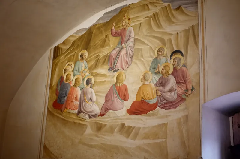 The Sermon on the Mount by Fra Angelico depicting Matthew 5:1