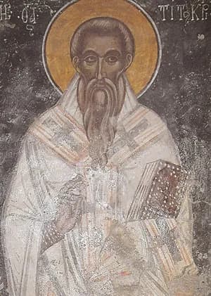 Fresco of Saint Titus by Anonymous (Byzantine icon tradition) depicting Titus 1:5