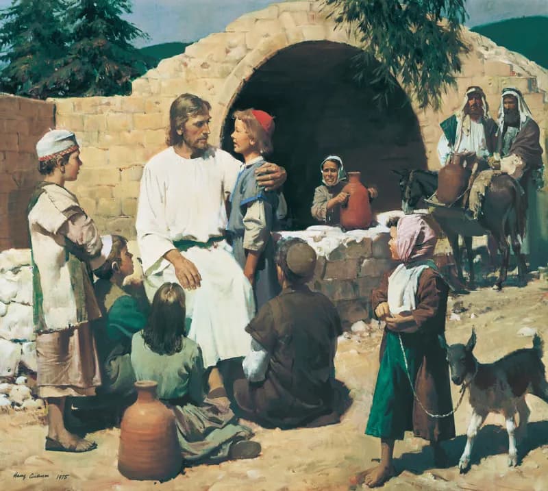 Christ and the Children (Christ with the Children) by Harry Anderson depicting Matthew 19:13