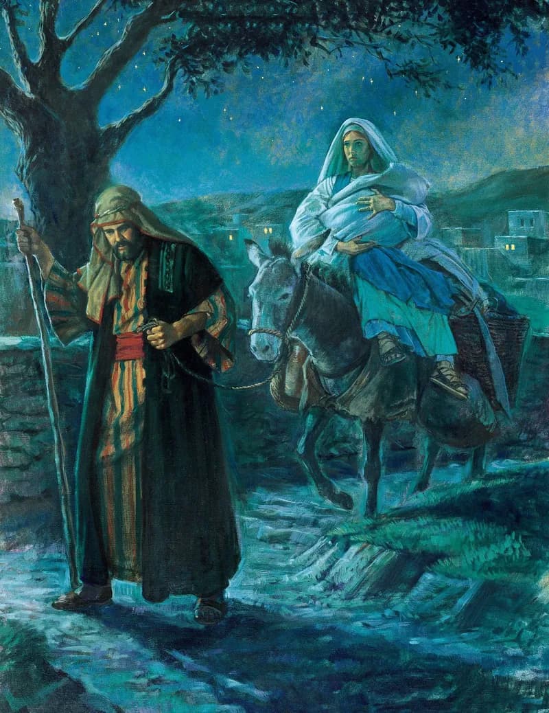 Flight into Egypt by Robert T. Barrett depicting Matthew 2:13