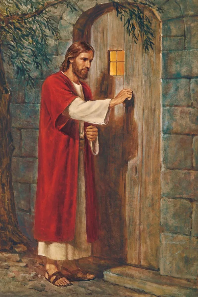 Jesus at the Door (Jesus Knocking at the Door) by Del Parson depicting Revelation 3:20