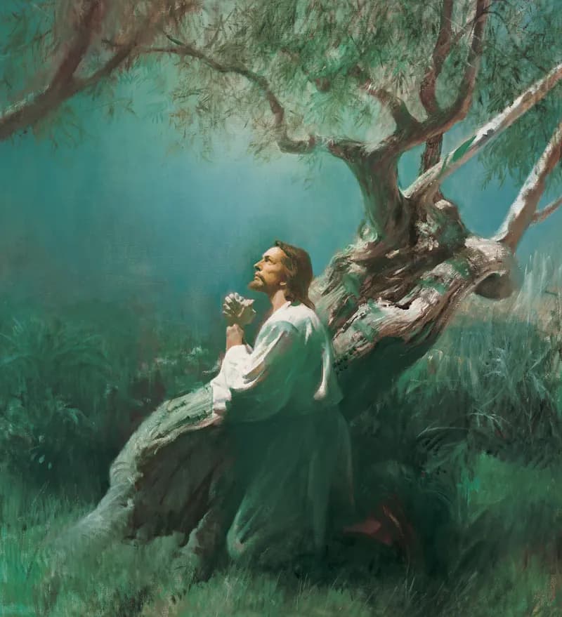 Jesus Praying in Gethsemane (Christ in Gethsemane) by Harry Anderson depicting Matthew 26:36