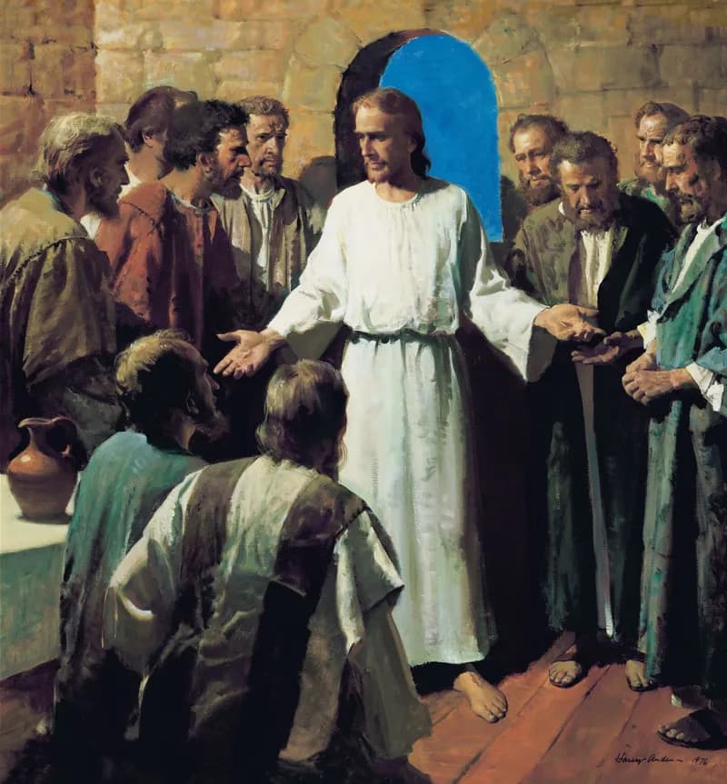 Jesus Shows His Wounds (Behold My Hands and Feet) by Harry Anderson depicting John 3:16