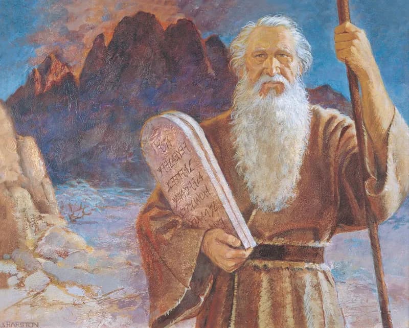 Moses and the Tablets by Jerry Harston depicting Exodus 19