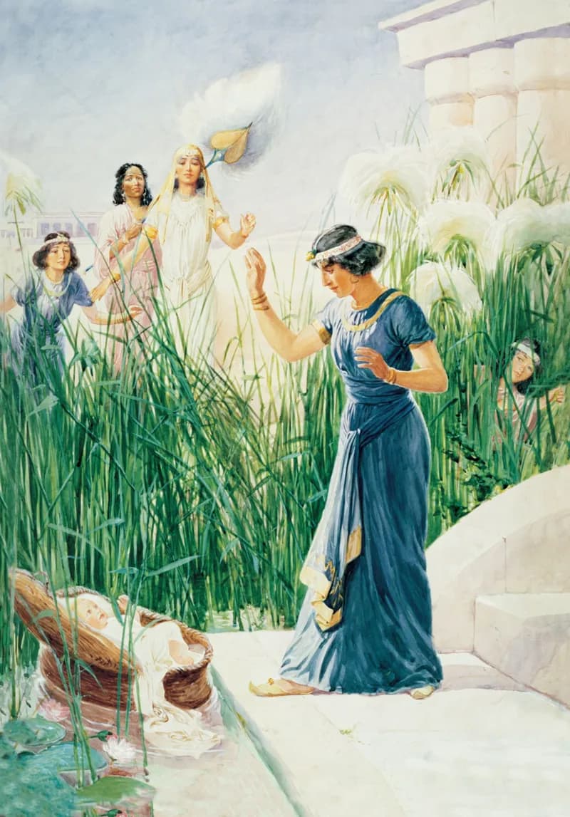 Moses in the Bulrushes by George Soper depicting Exodus 2:5