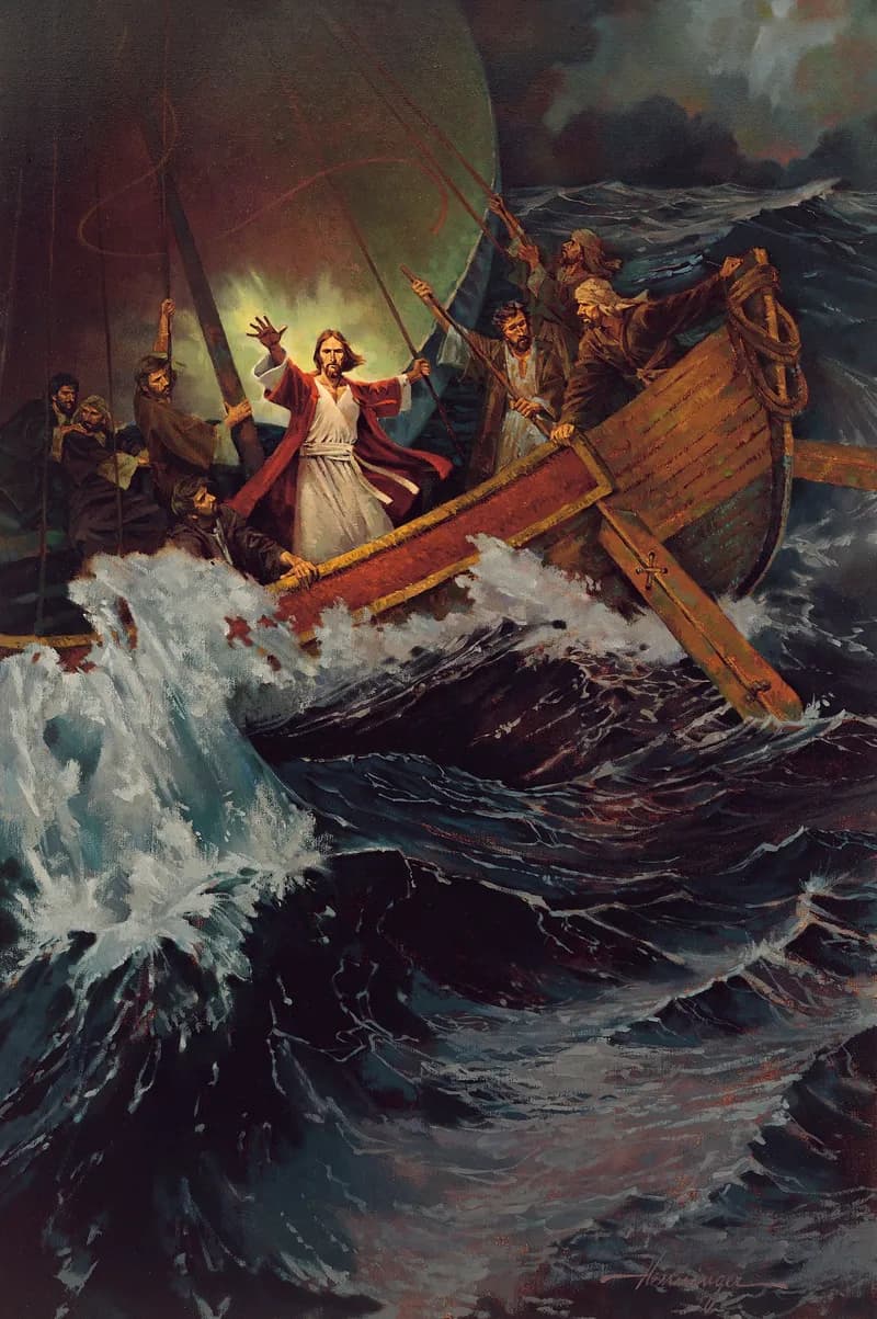 Stilling the Storm by Ted Henninger depicting Matthew 8:23