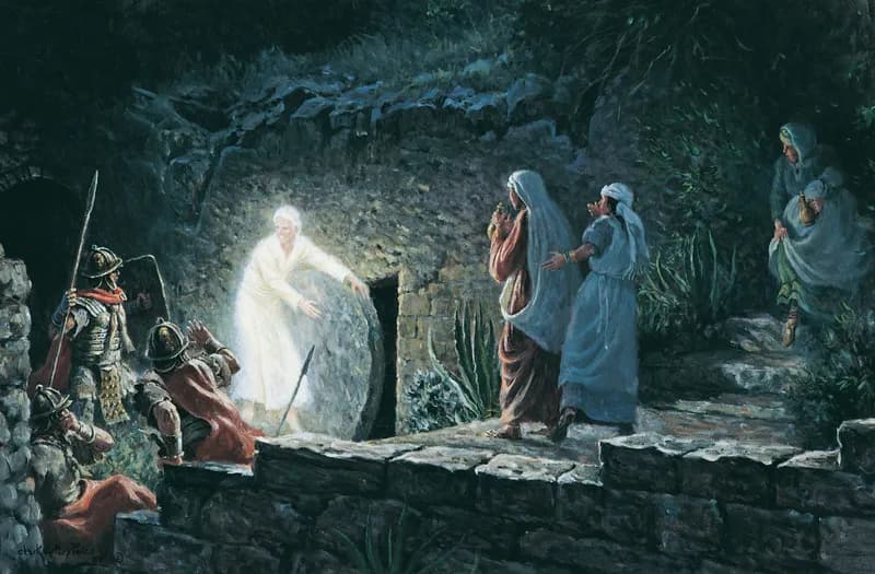 The Empty Tomb by Clark Kelley Price depicting Matthew 27:57