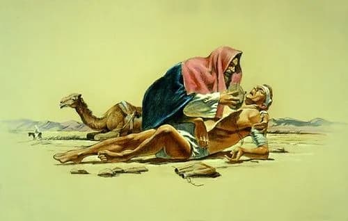 The Good Samaritan by Del Parson depicting Luke 10:25