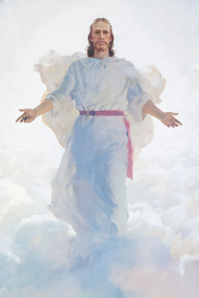 The Resurrected Jesus Christ by Harry Anderson depicting Matthew 16:27