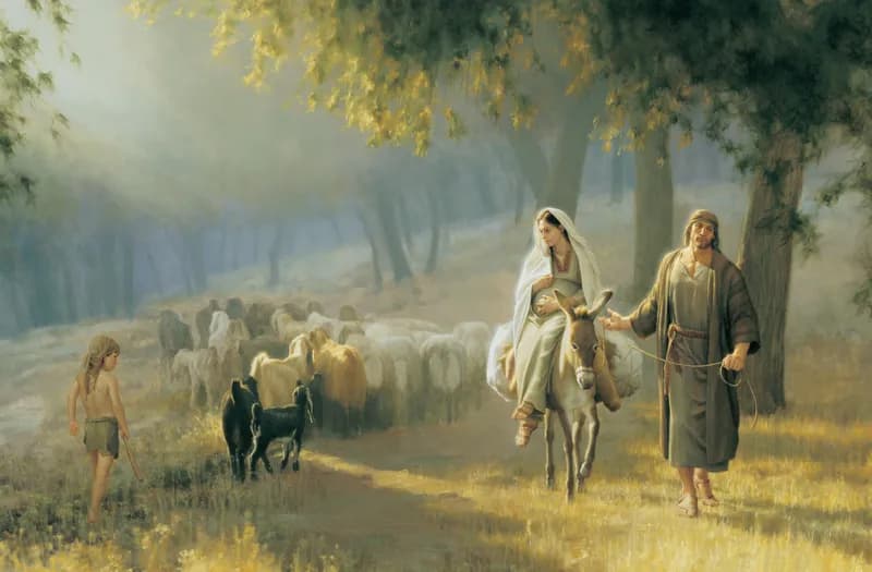 The Road to Bethlehem by Joseph Brickey depicting Luke 2:1