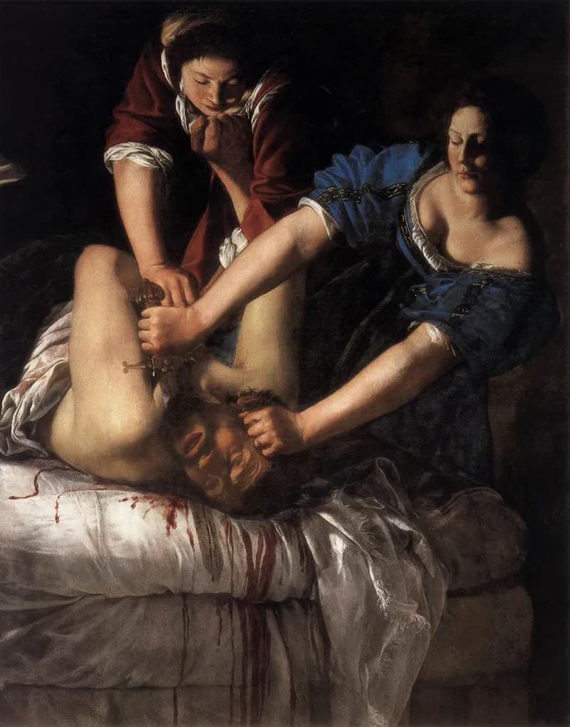 Judith Beheading Holofernes by Artemisia Gentileschi depicting Judith 8:9