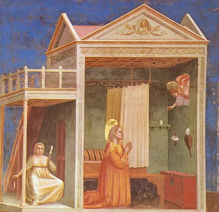 Annunciation to St Anne by Giotto di Bondone depicting Luke 1:27