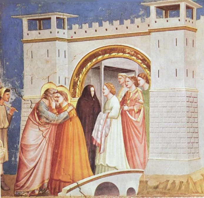 Meeting at the Golden Gate by Giotto di Bondone depicting Luke 1:27