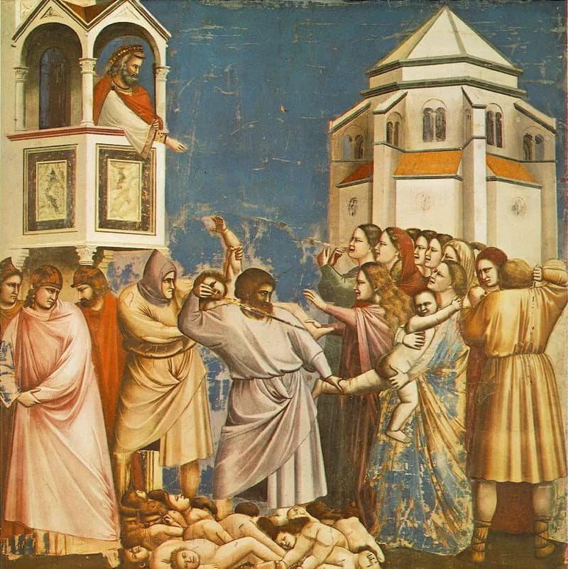 Massacre of the Innocents by Giotto di Bondone depicting Matthew 2:16