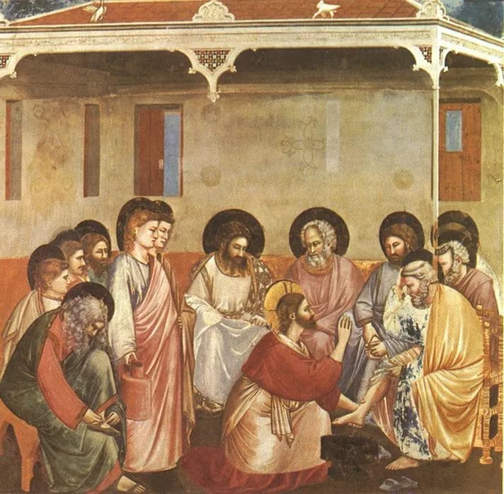 Washing of Feet by Giotto di Bondone depicting John 13:1