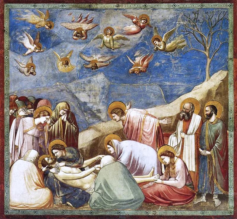 Lamentation (The Mourning of Christ) by Giotto di Bondone depicting John 19:38
