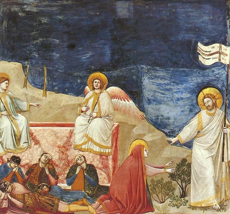Resurrection (Noli me tangere) by Giotto di Bondone depicting John 20:1