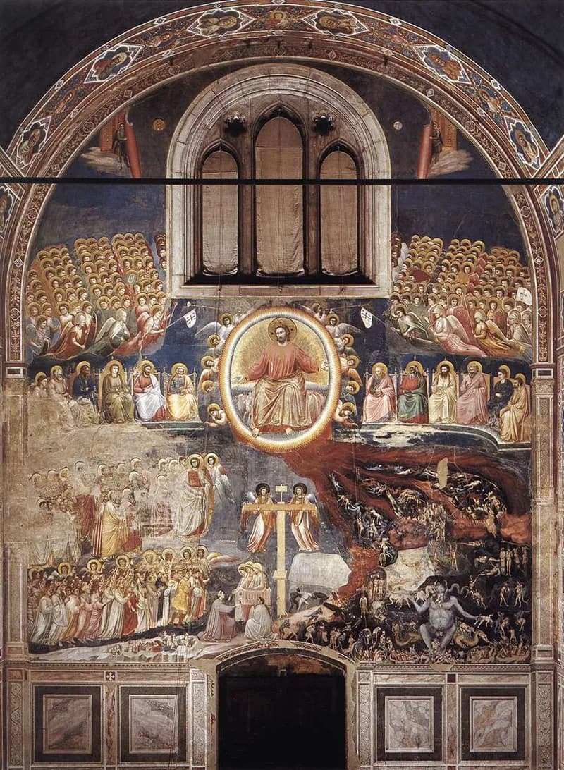Last Judgment by Giotto di Bondone depicting Revelation 20:11
