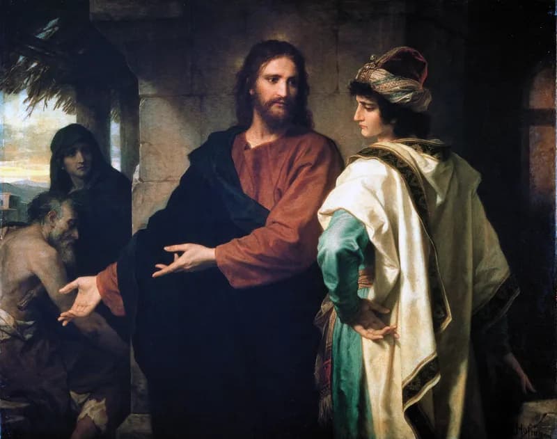 Christ and the Rich Young Ruler by Heinrich Hofmann depicting Mark 10:17