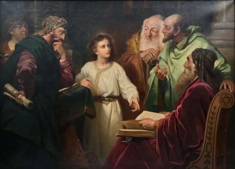 Christ in the Temple by Heinrich Hofmann depicting Luke 2:41
