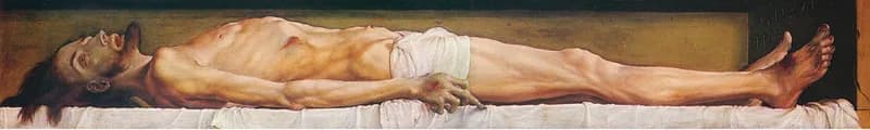 The Body of the Dead Christ in the Tomb by Hans Holbein the Younger depicting 1 Corinthians 15:3