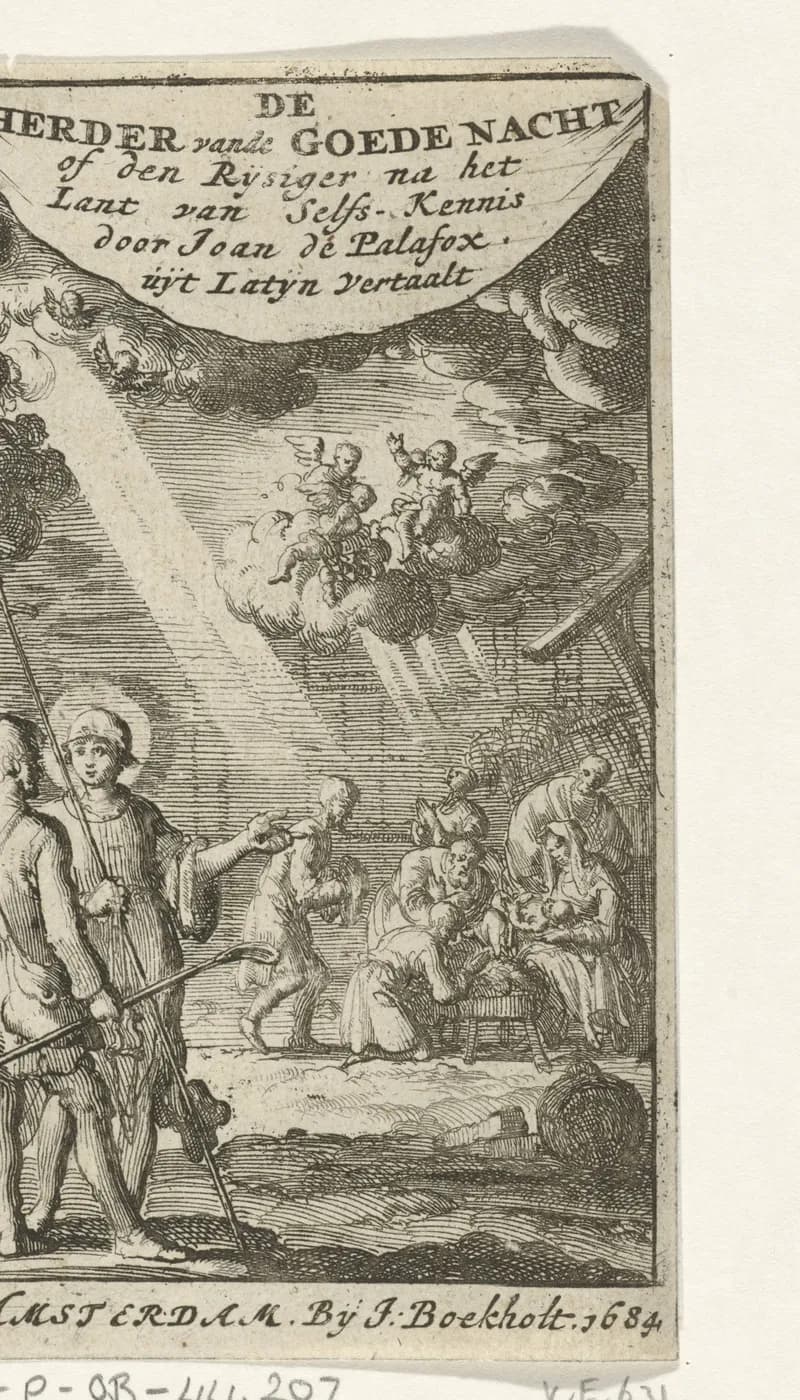 Aanbidding door de herders by Jan Luyken depicting Luke 2