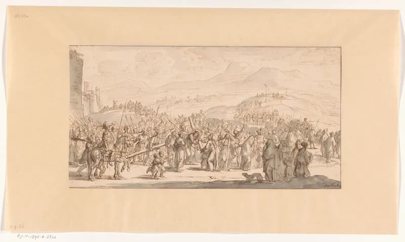 De kruisdraging by Jan Luyken depicting Matthew 27